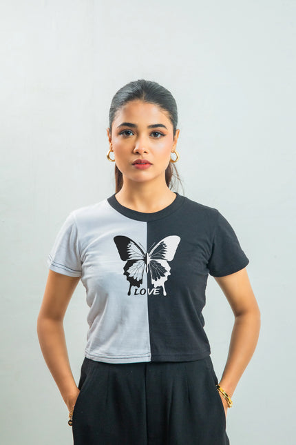 Color Block Round Neck T Shirt