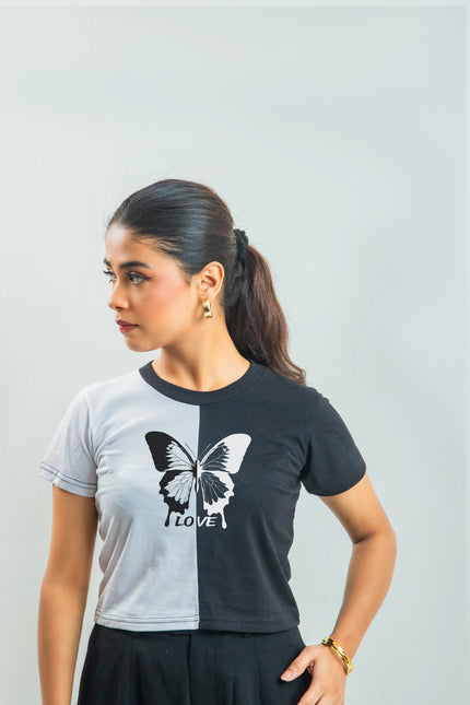 Color Block Round Neck T Shirt