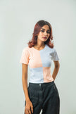 Color Block Cropped T shirt