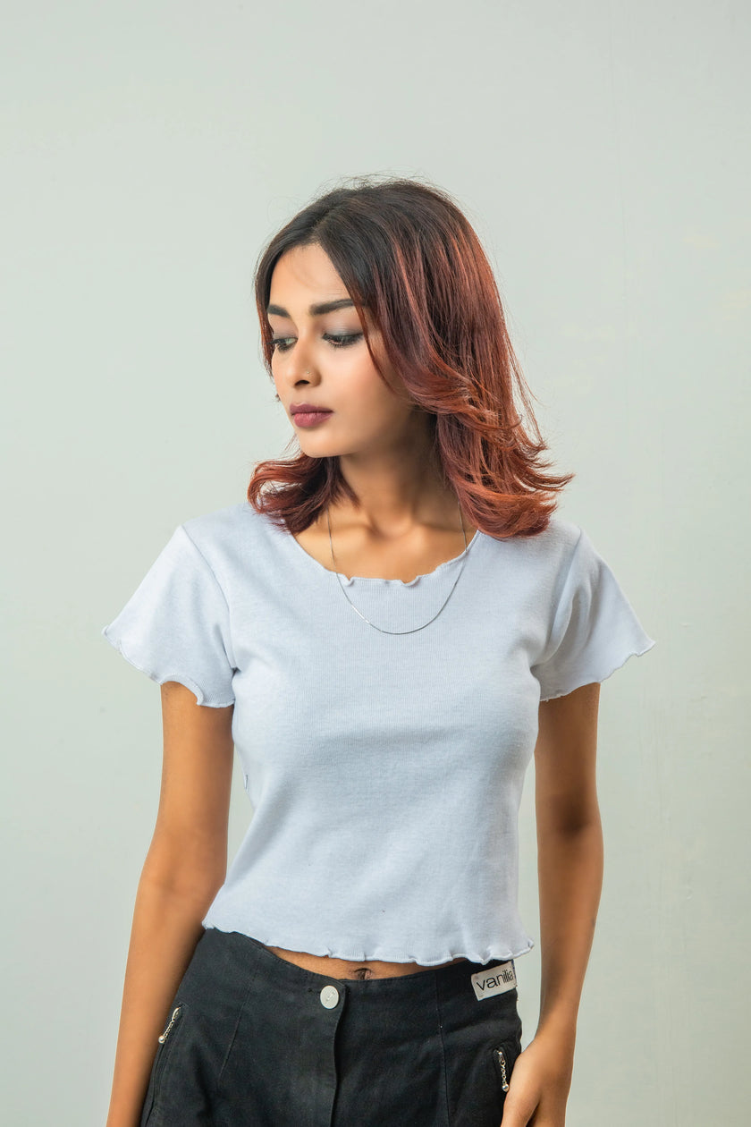Lecture Trim Ribbed Crop Top
