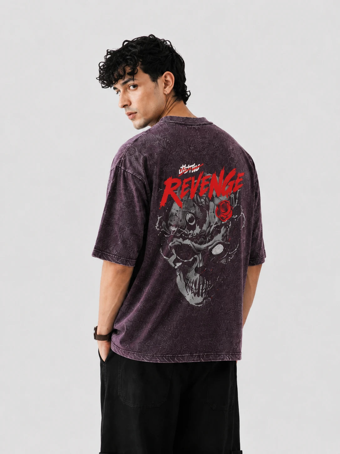 Berserk Revenge Stone Wash Oversized T-Shirt
