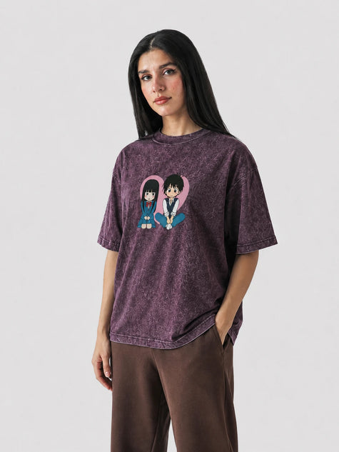 Kimi ni Todoke Chibi Stone Wash Oversized T-Shirt