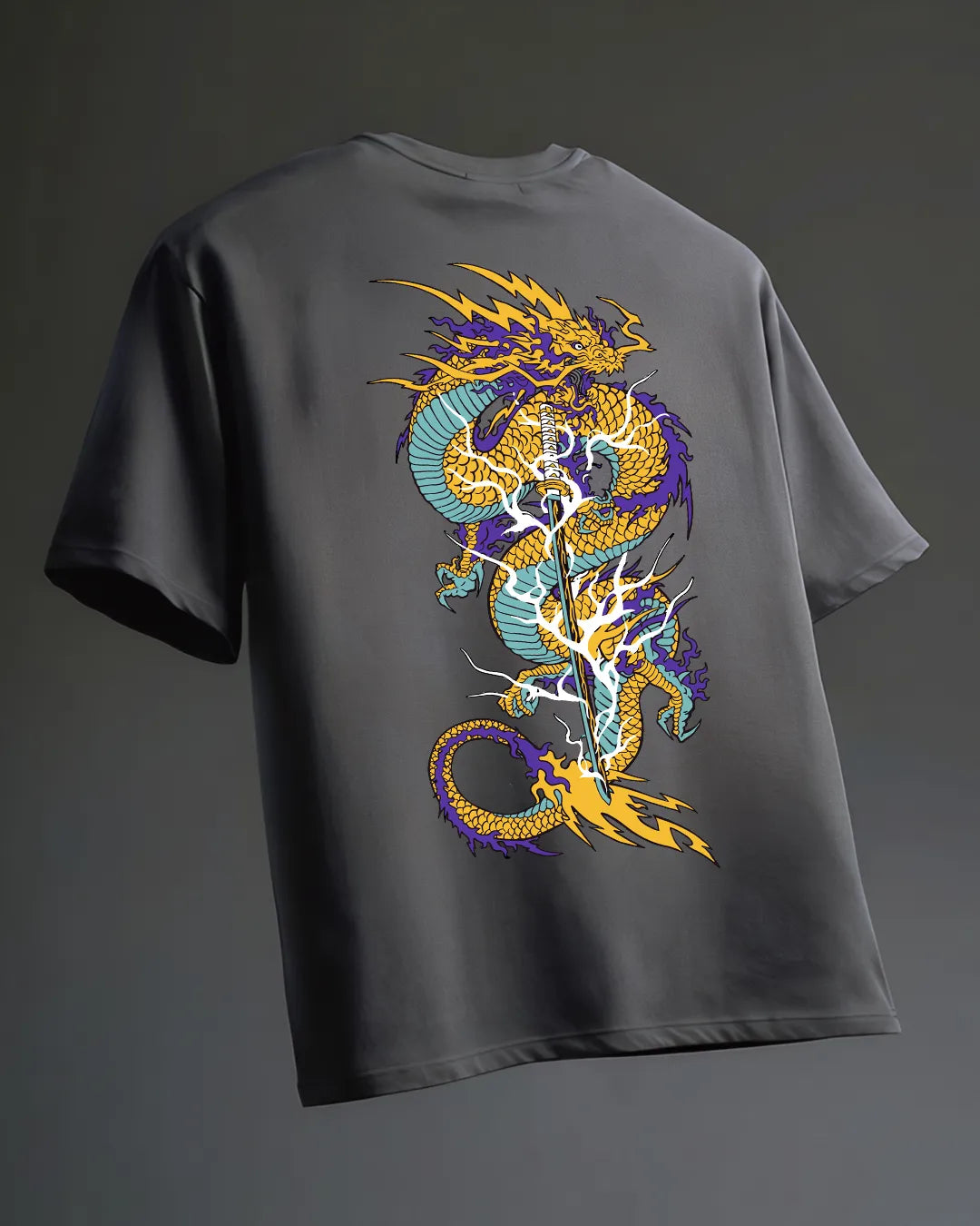 Thunder Dragon Garment Dyed Oversized T-Shirt