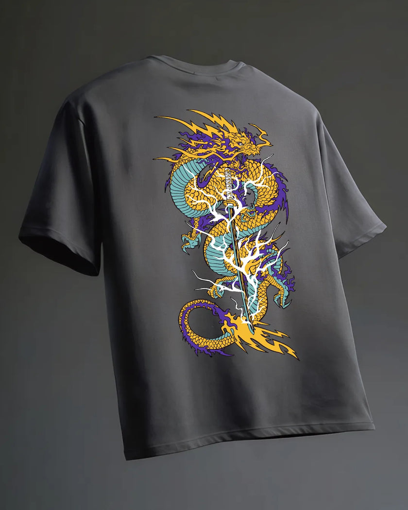 Thunder Dragon Garment Dyed Oversized T-Shirt