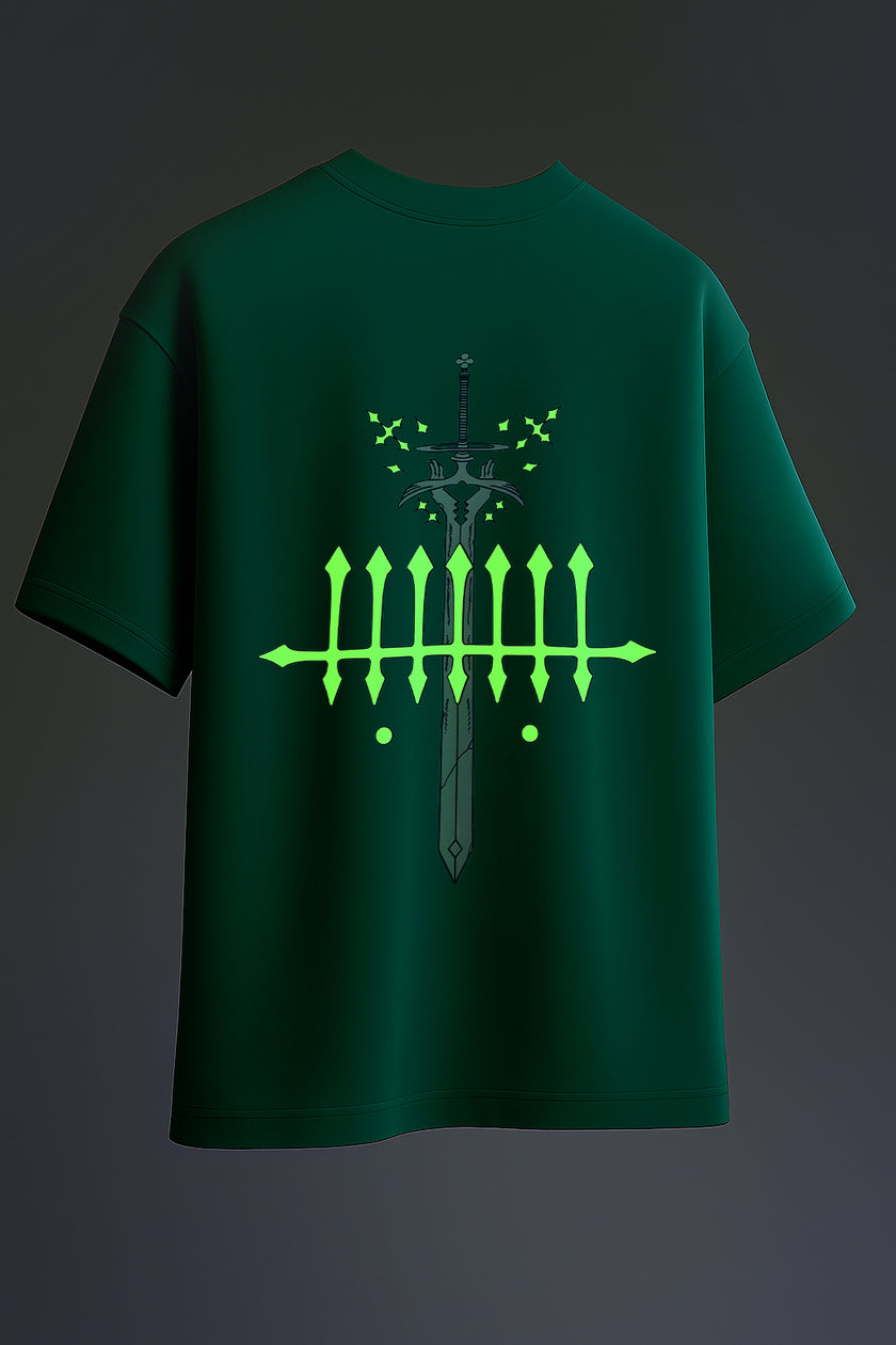 Yuno Green Subtle Oversized T-Shirt