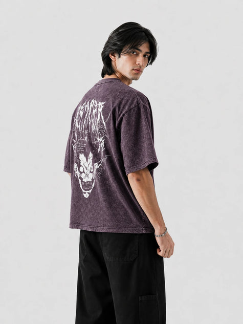 Ryuk Shinigami Stone Wash Oversized T-Shirt