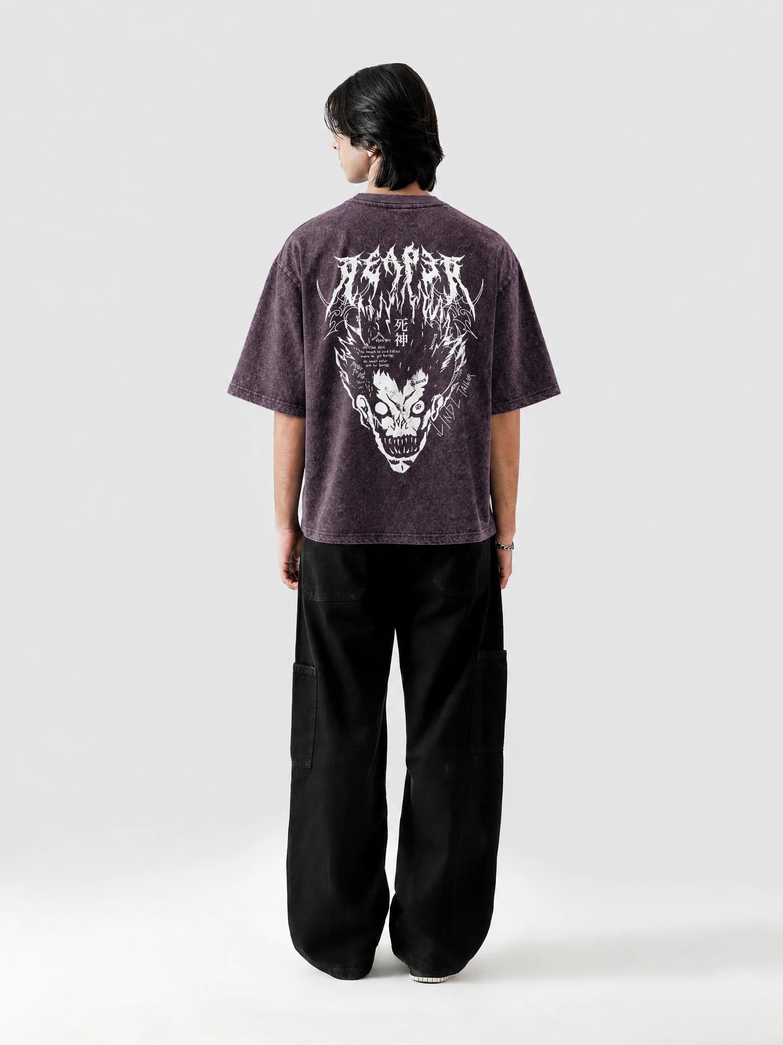 Ryuk Shinigami Stone Wash Oversized T-Shirt