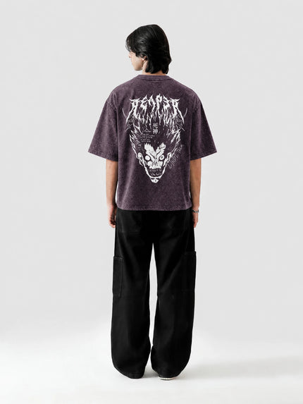 Ryuk Shinigami Stone Wash Oversized T-Shirt