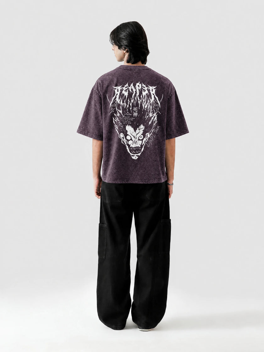 Ryuk Shinigami Stone Wash Oversized T-Shirt