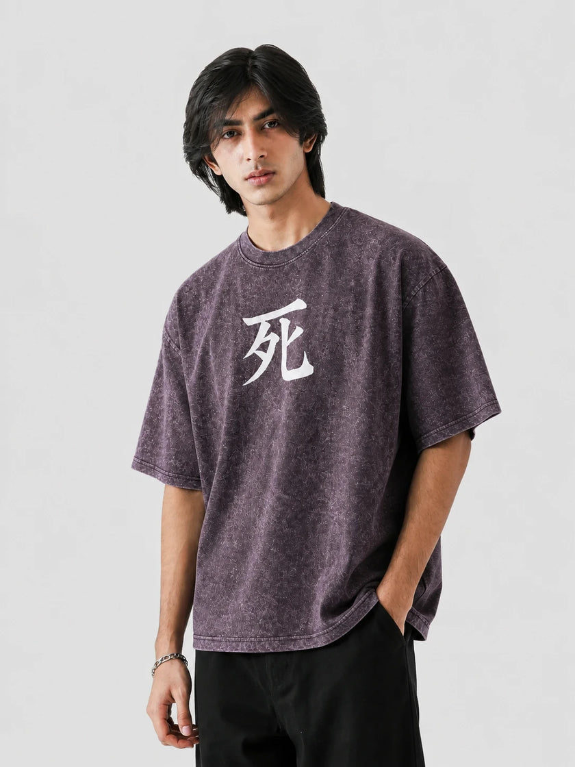 Ryuk Shinigami Stone Wash Oversized T-Shirt